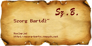 Szorg Bartó névjegykártya